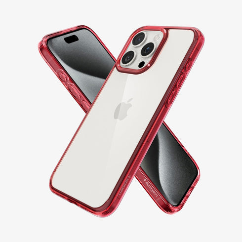 ACS07209 - iPhone 15 Series Ultra Hybrid Case in Natural Titanium showing the back